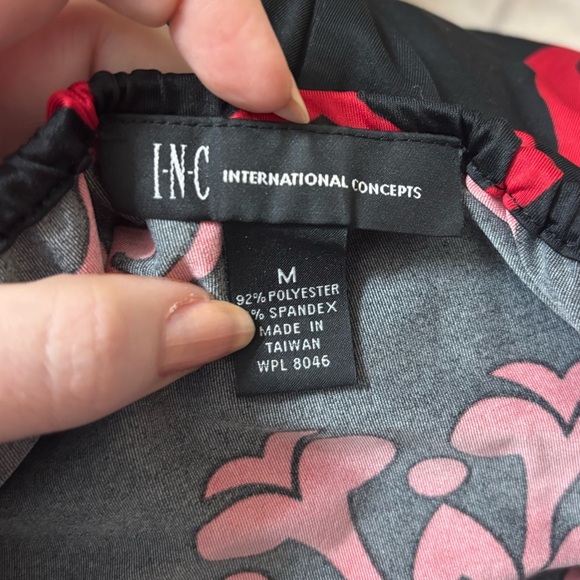 INC International Concepts Black and Red Mini Dress - Picture 2 of 6